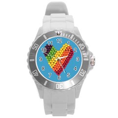 What A Sweet Heart Round Plastic Sport Watch (l) by WensdaiAmbrose