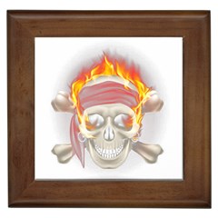 Fire Red Skull Framed Tiles by Mariart