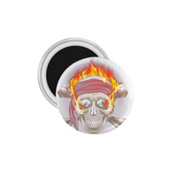 Fire Red Skull 1 75  Magnets by Mariart