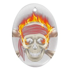 Fire Red Skull Ornament (oval) by Mariart