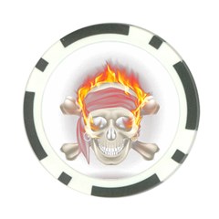 Fire Red Skull Poker Chip Card Guard by Mariart