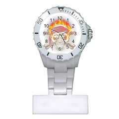 Fire Red Skull Plastic Nurses Watch by Mariart