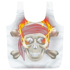 Fire Red Skull Full Print Recycle Bag (xl) by Mariart