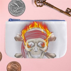 Fire Red Skull Large Coin Purse by Mariart