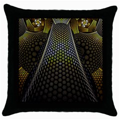 Fractal Hexagon Geometry Hexagonal Throw Pillow Case (black) by Mariart