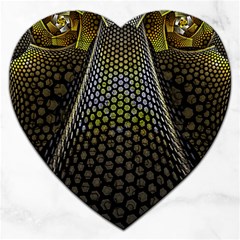 Fractal Hexagon Geometry Hexagonal Jigsaw Puzzle (heart) by Mariart