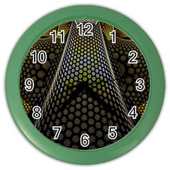 Fractal Hexagon Geometry Hexagonal Color Wall Clock by Mariart