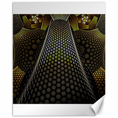 Fractal Hexagon Geometry Hexagonal Canvas 11  X 14  by Mariart