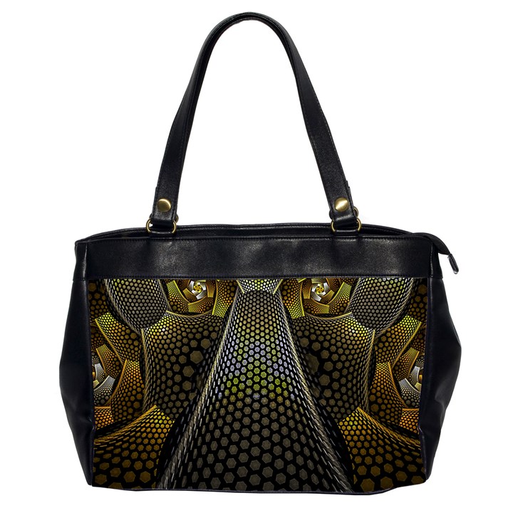 Fractal Hexagon Geometry Hexagonal Oversize Office Handbag (2 Sides)