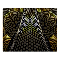 Fractal Hexagon Geometry Hexagonal Double Sided Flano Blanket (large)  by Mariart