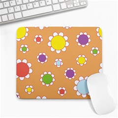 Floral Flowers Retro Large Mousepads by Mariart