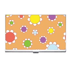 Floral Flowers Retro Business Card Holder by Mariart