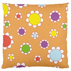 Floral Flowers Retro Large Cushion Case (two Sides) by Mariart