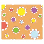 Floral Flowers Retro Double Sided Flano Blanket (Small)  50 x40  Blanket Front