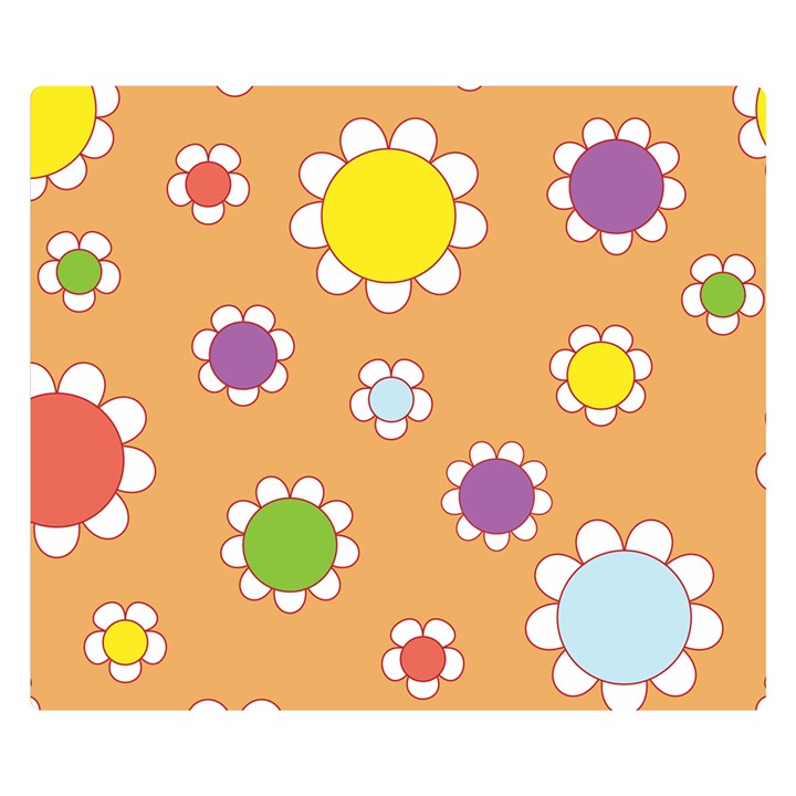 Floral Flowers Retro Double Sided Flano Blanket (Small) 