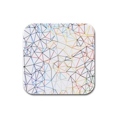 Geometric Pattern Abstract Shape Rubber Square Coaster (4 Pack)  by Mariart