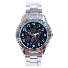 Design Background Modern Stainless Steel Analogue Watch by Mariart