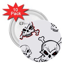 Illustration Vector Skull 2 25  Buttons (10 Pack) 