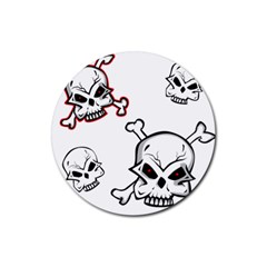 Illustration Vector Skull Rubber Coaster (round)  by Mariart