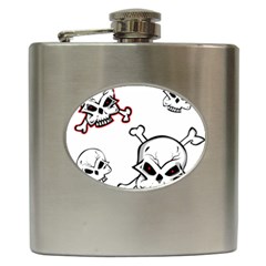 Illustration Vector Skull Hip Flask (6 Oz) by Mariart