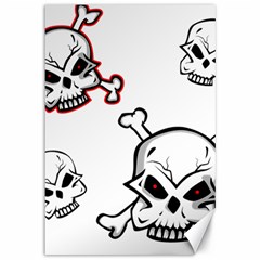 Illustration Vector Skull Canvas 12  X 18  by Mariart