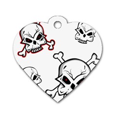 Illustration Vector Skull Dog Tag Heart (one Side) by Mariart