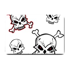 Illustration Vector Skull Small Doormat  by Mariart