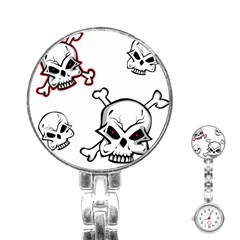 Illustration Vector Skull Stainless Steel Nurses Watch by Mariart