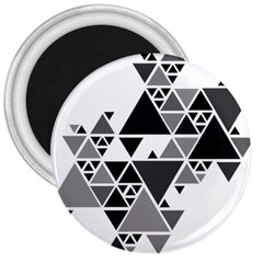 Gray Triangle Puzzle 3  Magnets by Mariart