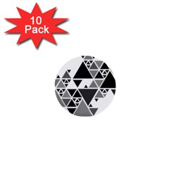 Gray Triangle Puzzle 1  Mini Buttons (10 Pack)  by Mariart