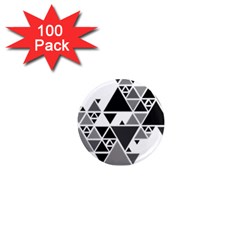 Gray Triangle Puzzle 1  Mini Magnets (100 Pack)  by Mariart