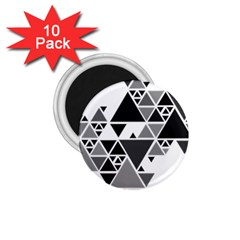 Gray Triangle Puzzle 1 75  Magnets (10 Pack)  by Mariart