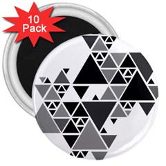 Gray Triangle Puzzle 3  Magnets (10 Pack)  by Mariart