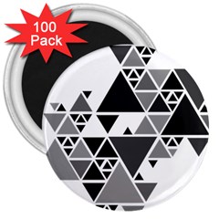 Gray Triangle Puzzle 3  Magnets (100 Pack) by Mariart