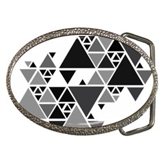 Gray Triangle Puzzle Belt Buckles by Mariart