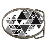 Gray Triangle Puzzle Belt Buckles Front