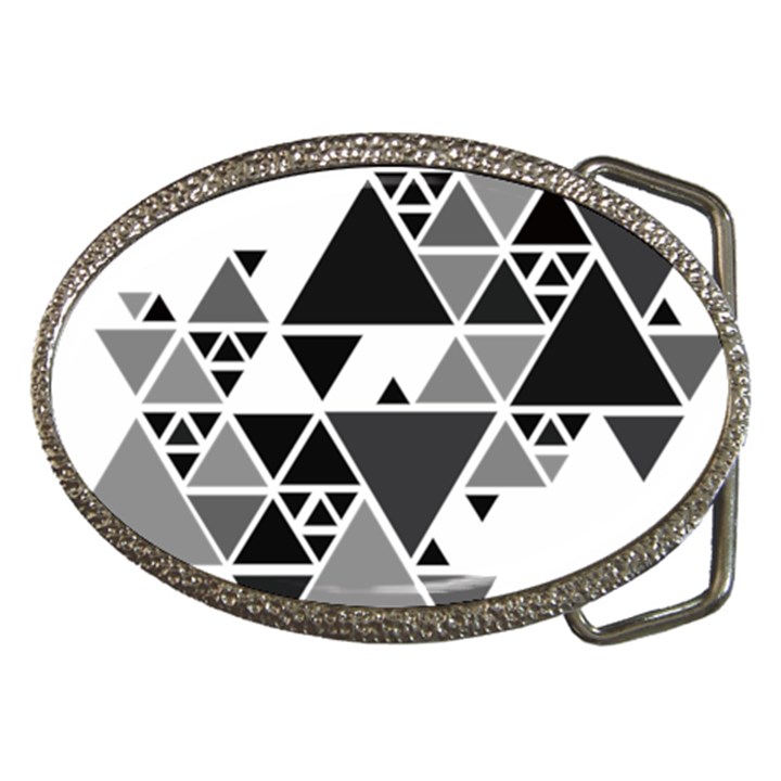 Gray Triangle Puzzle Belt Buckles