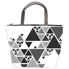 Gray Triangle Puzzle Bucket Bag