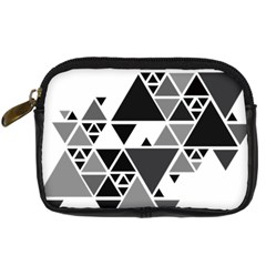 Gray Triangle Puzzle Digital Camera Leather Case by Mariart