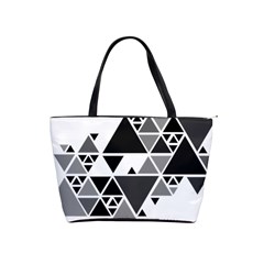 Gray Triangle Puzzle Classic Shoulder Handbag by Mariart