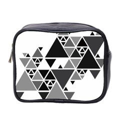 Gray Triangle Puzzle Mini Toiletries Bag (two Sides) by Mariart