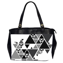 Gray Triangle Puzzle Oversize Office Handbag (2 Sides) by Mariart