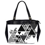 Gray Triangle Puzzle Oversize Office Handbag (2 Sides) Front