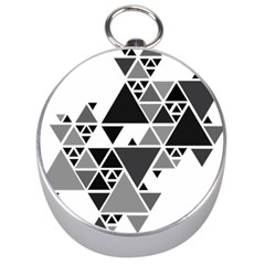 Gray Triangle Puzzle Silver Compasses by Mariart