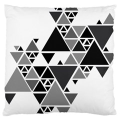 Gray Triangle Puzzle Large Flano Cushion Case (two Sides) by Mariart