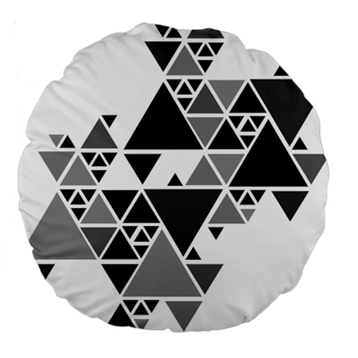 Gray Triangle Puzzle Large 18  Premium Flano Round Cushions