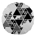 Gray Triangle Puzzle Large 18  Premium Flano Round Cushions Back