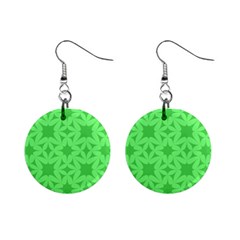 Green Magenta Wallpaper Seamless Pattern Mini Button Earrings by Mariart