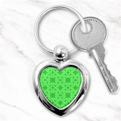 Green Magenta Wallpaper Seamless Pattern Key Chains (heart)  by Mariart