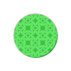 Green Magenta Wallpaper Seamless Pattern Rubber Coaster (round)  by Mariart